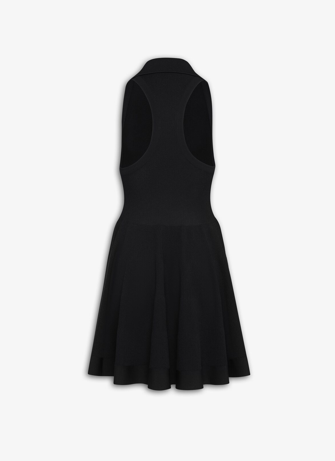 POLO SKATER DRESS IN PIQUE KNIT  ALAÏA BLACK POLO SKATER DRESS IN PIQUE KNIT